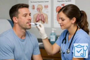 Checking patient temperature