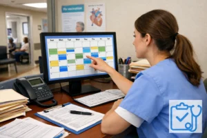 Medical assistant scheduling appointments