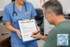 Patient signing consent
